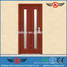 JK-P9079 elegante diseño moderno pvc piel de madera de vidrio esmerilado cocina puerta